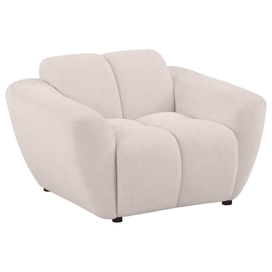Destino Chenille Upholstered Splayed Arm Accent Chair Greige-zoom-1