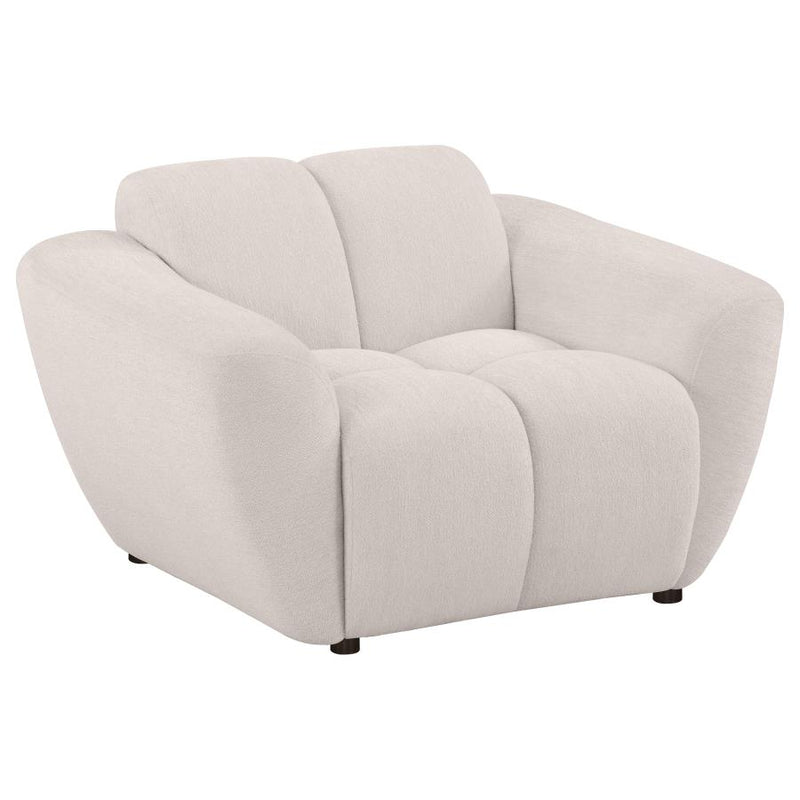 Destino Chenille Upholstered Splayed Arm Accent Chair Greige-zoom-