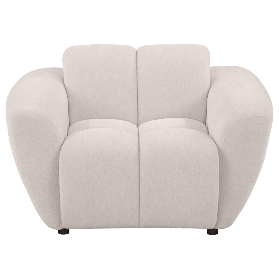 Destino Chenille Upholstered Splayed Arm Accent Chair Greige-3