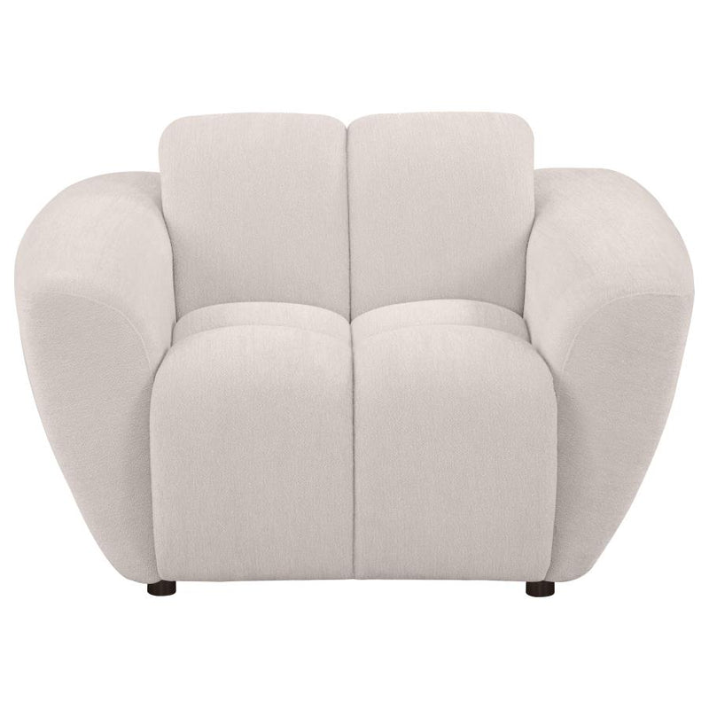 Destino Chenille Upholstered Splayed Arm Accent Chair Greige-zoom-