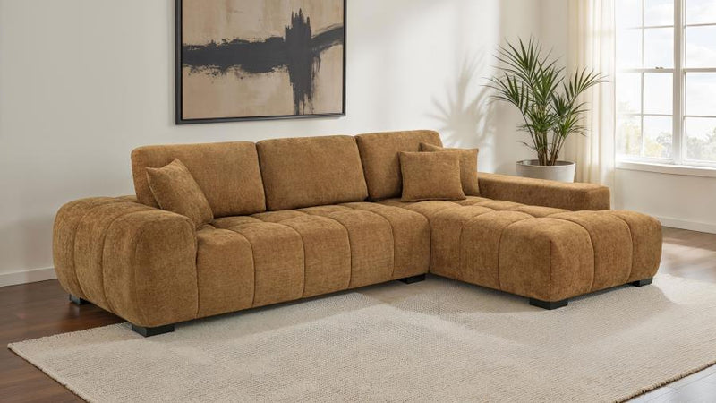 Octavia Upholstered Sectional Chaise Sofa Amber-zoom-