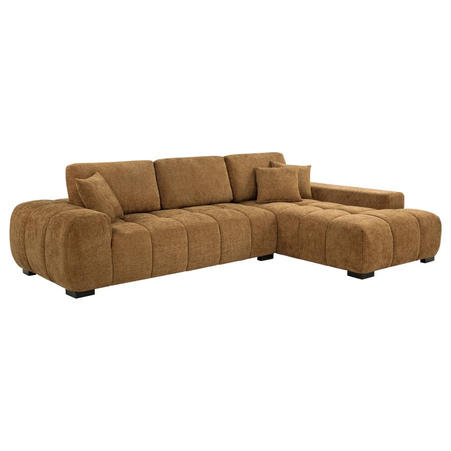 Octavia Upholstered Sectional Chaise Sofa Amber-zoom-1