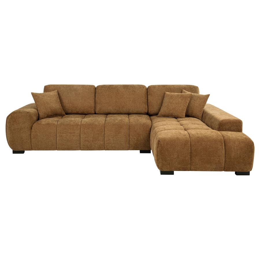 Octavia Upholstered Sectional Chaise Sofa Amber-zoom-3