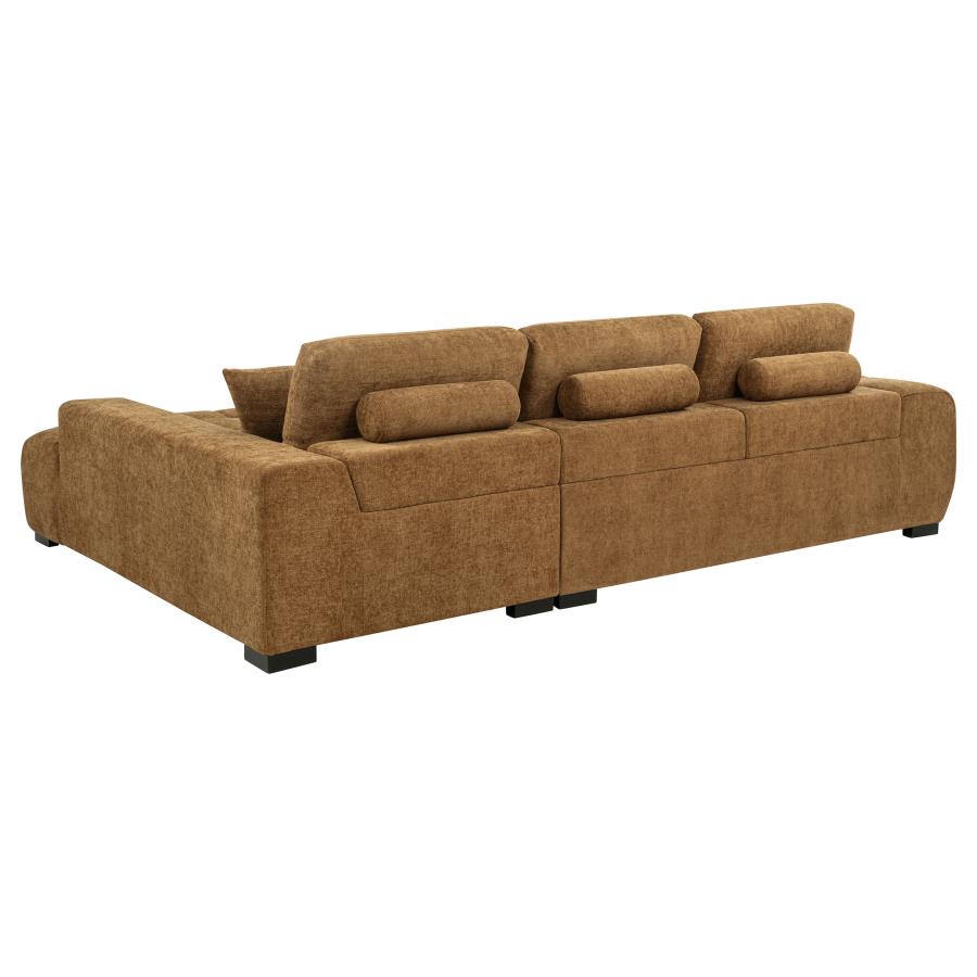 Octavia Upholstered Sectional Chaise Sofa Amber-4