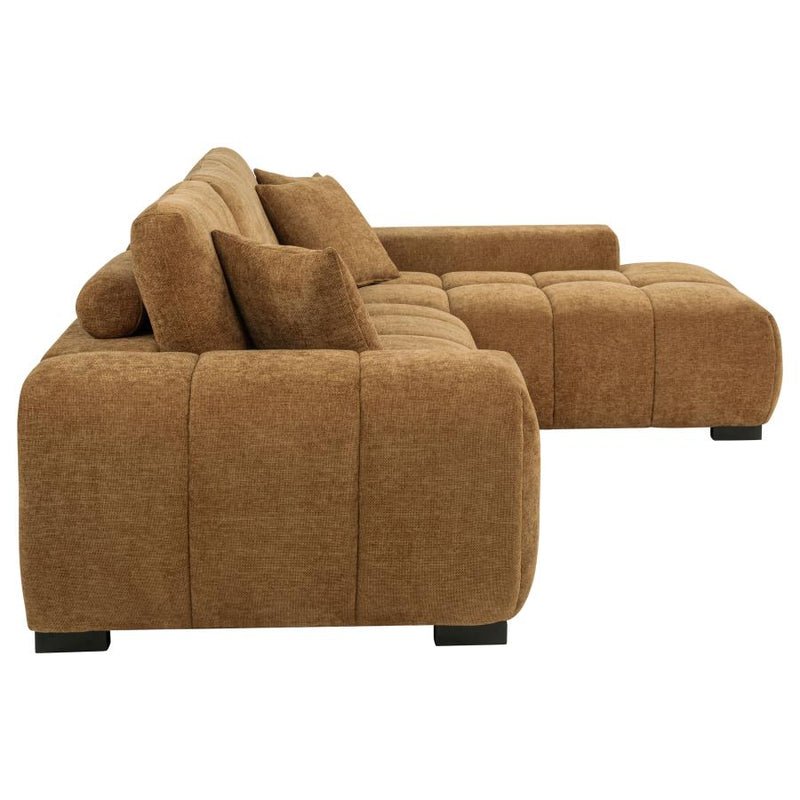 Octavia Upholstered Sectional Chaise Sofa Amber-zoom-