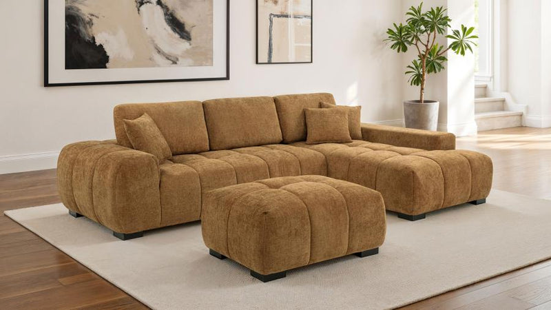 Octavia Upholstered Sectional Chaise Sofa Amber-zoom-
