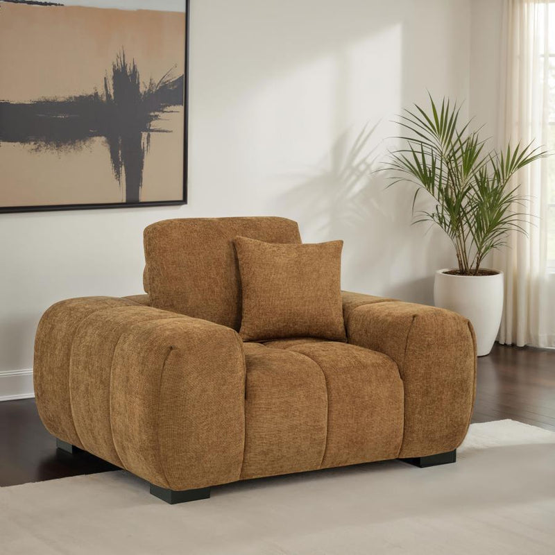 Octavia Upholstered Track Arm Accent Chair Amber-zoom-
