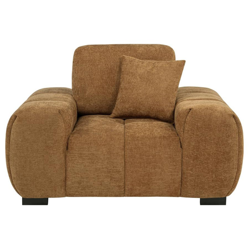 Octavia Upholstered Track Arm Accent Chair Amber-zoom-
