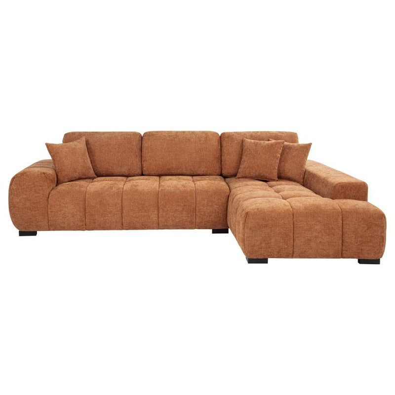 Octavia Upholstered Sectional Chaise Sofa Orange-zoom-