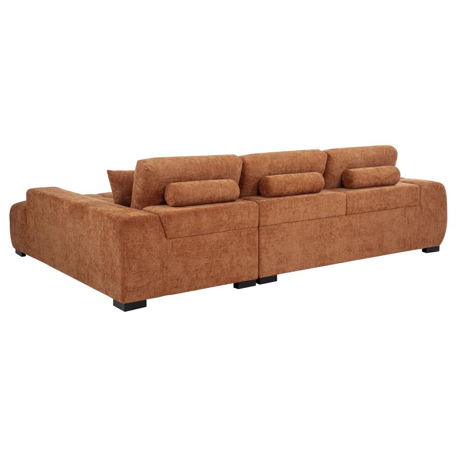 Octavia Upholstered Sectional Chaise Sofa Orange-4