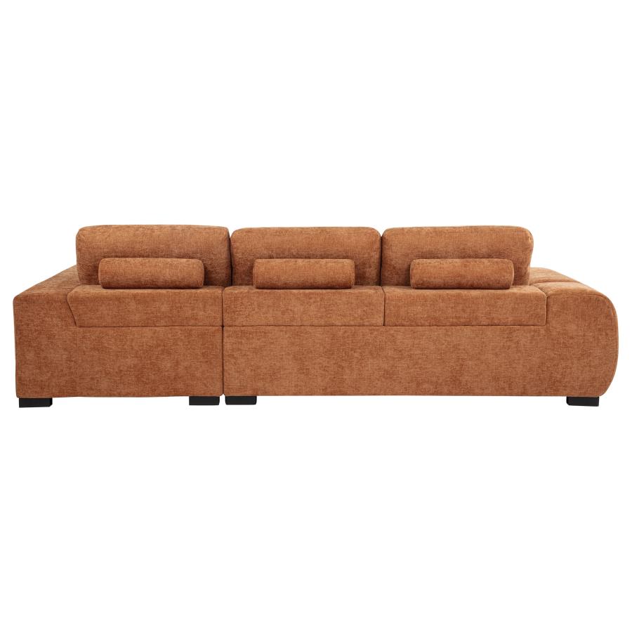 Octavia Upholstered Sectional Chaise Sofa Orange-zoom-5