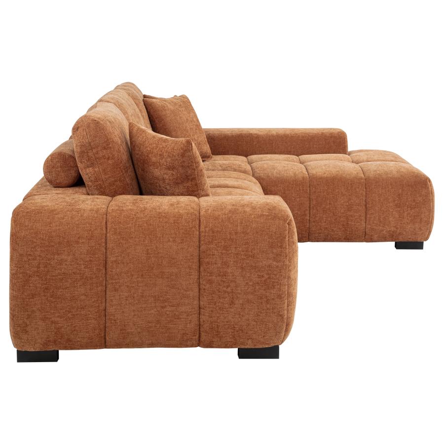 Octavia Upholstered Sectional Chaise Sofa Orange-zoom-6
