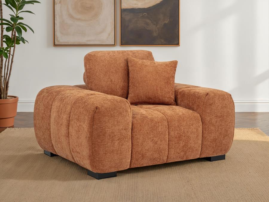Octavia Upholstered Track Arm Accent Chair Orange-2