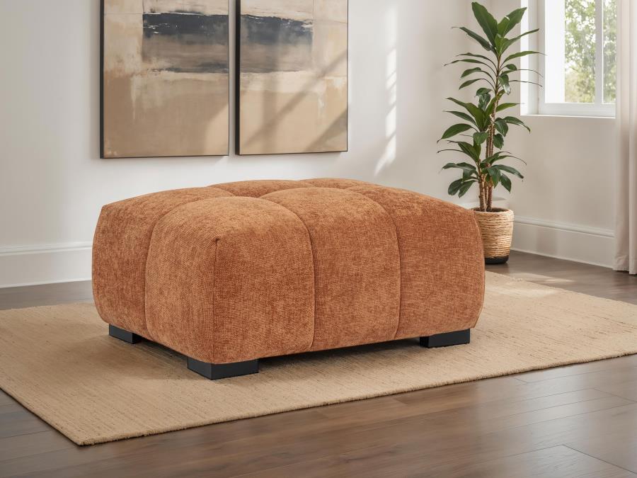 Octavia Upholstered Rectangular Ottoman Orange-2