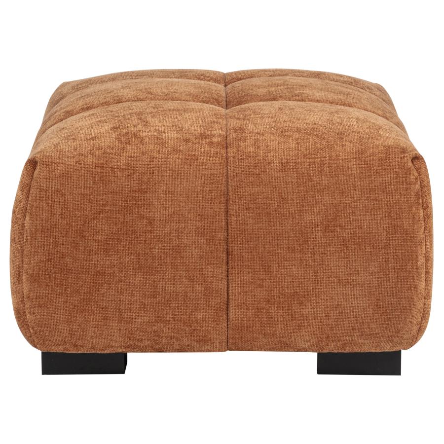 Octavia Upholstered Rectangular Ottoman Orange-4