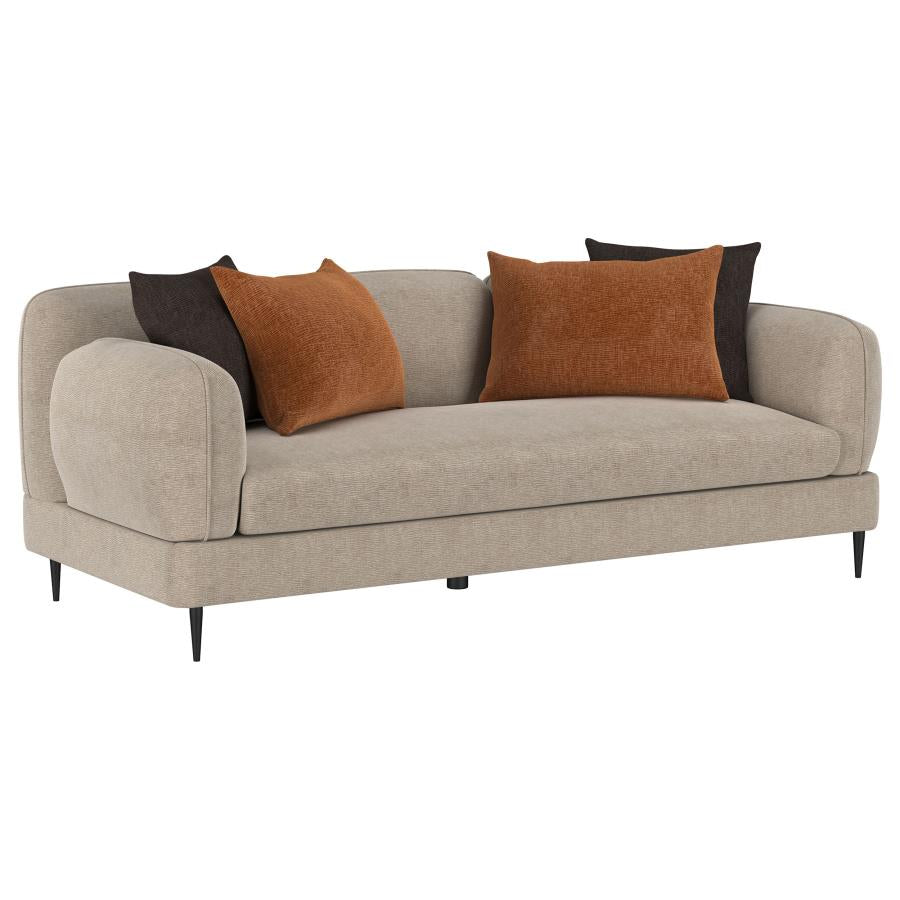 Jade 2-piece Chenille Upholstered Sofa Set Latte-zoom-3