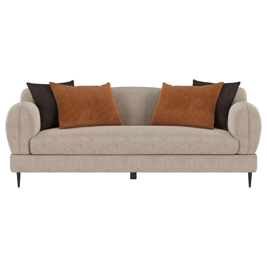 Jade 2-piece Chenille Upholstered Sofa Set Latte-4