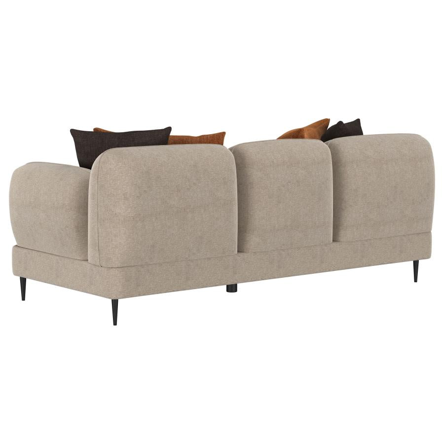 Jade 2-piece Chenille Upholstered Sofa Set Latte-5