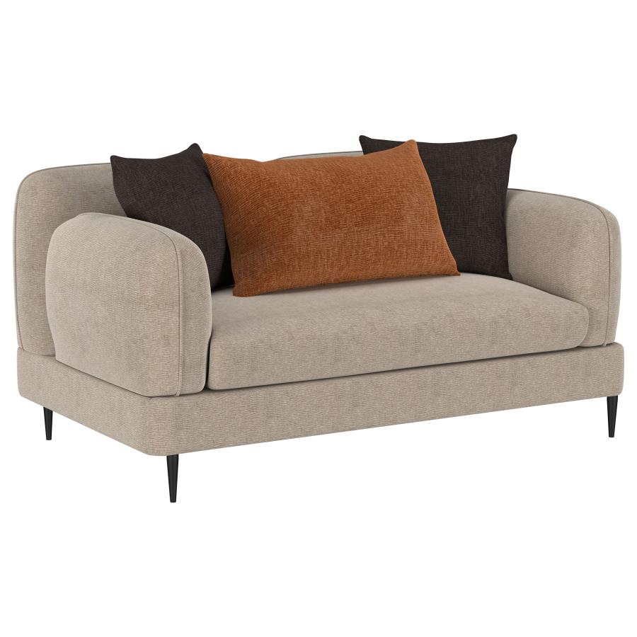 Jade 2-piece Chenille Upholstered Sofa Set Latte-7