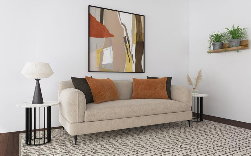 Jade Chenille Upholstered Sculpted Track Arm Sofa Latte-zoom-