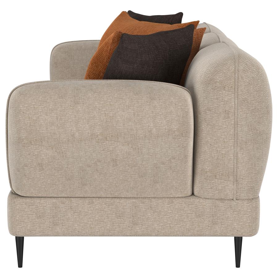 Jade Chenille Upholstered Sculpted Track Arm Sofa Latte-5