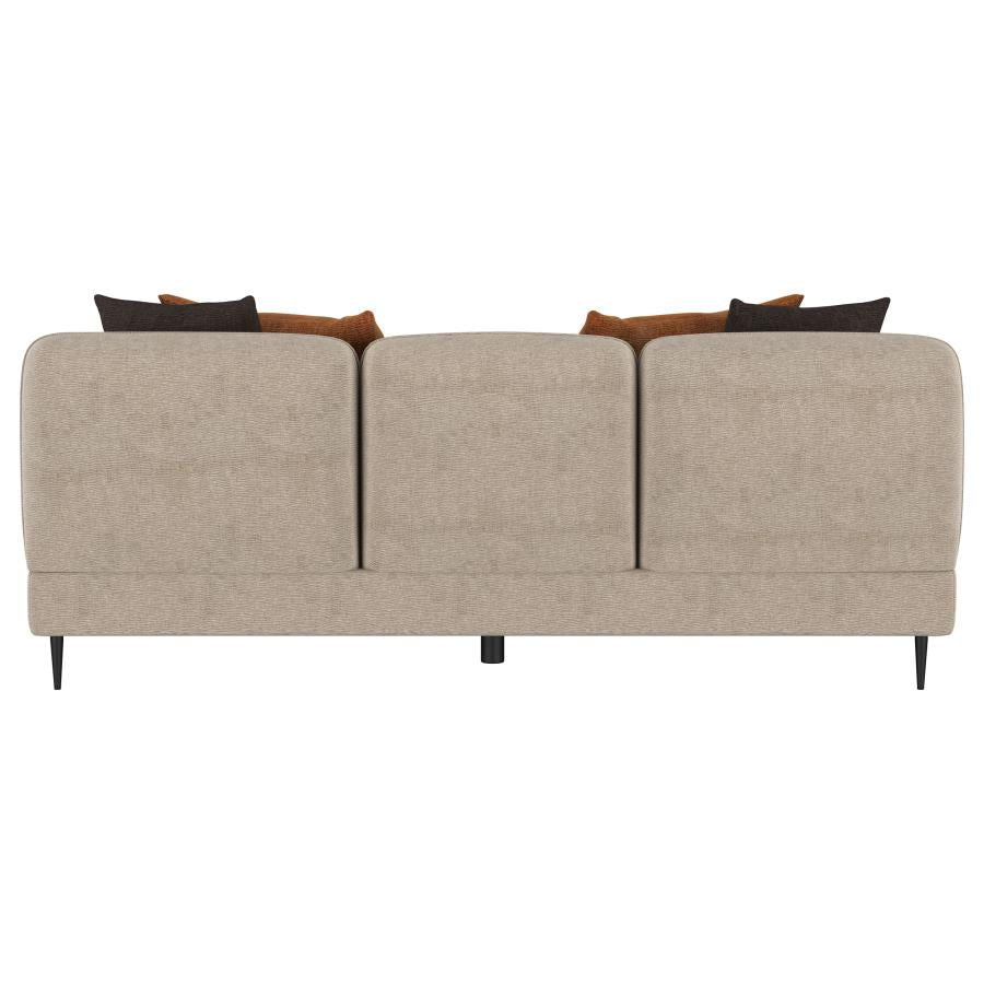 Jade Chenille Upholstered Sculpted Track Arm Sofa Latte-7
