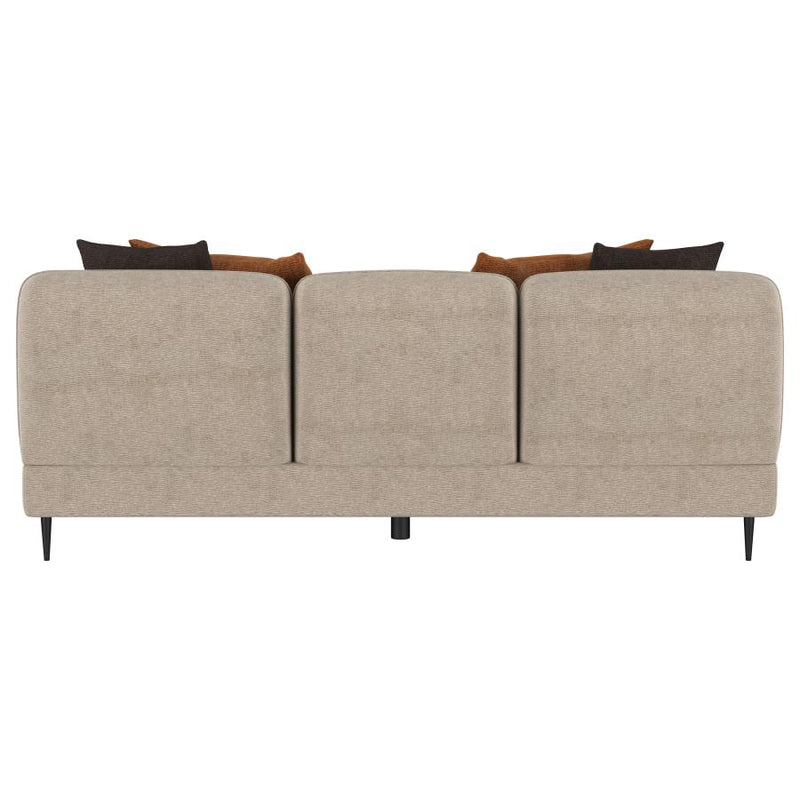 Jade Chenille Upholstered Sculpted Track Arm Sofa Latte-zoom-