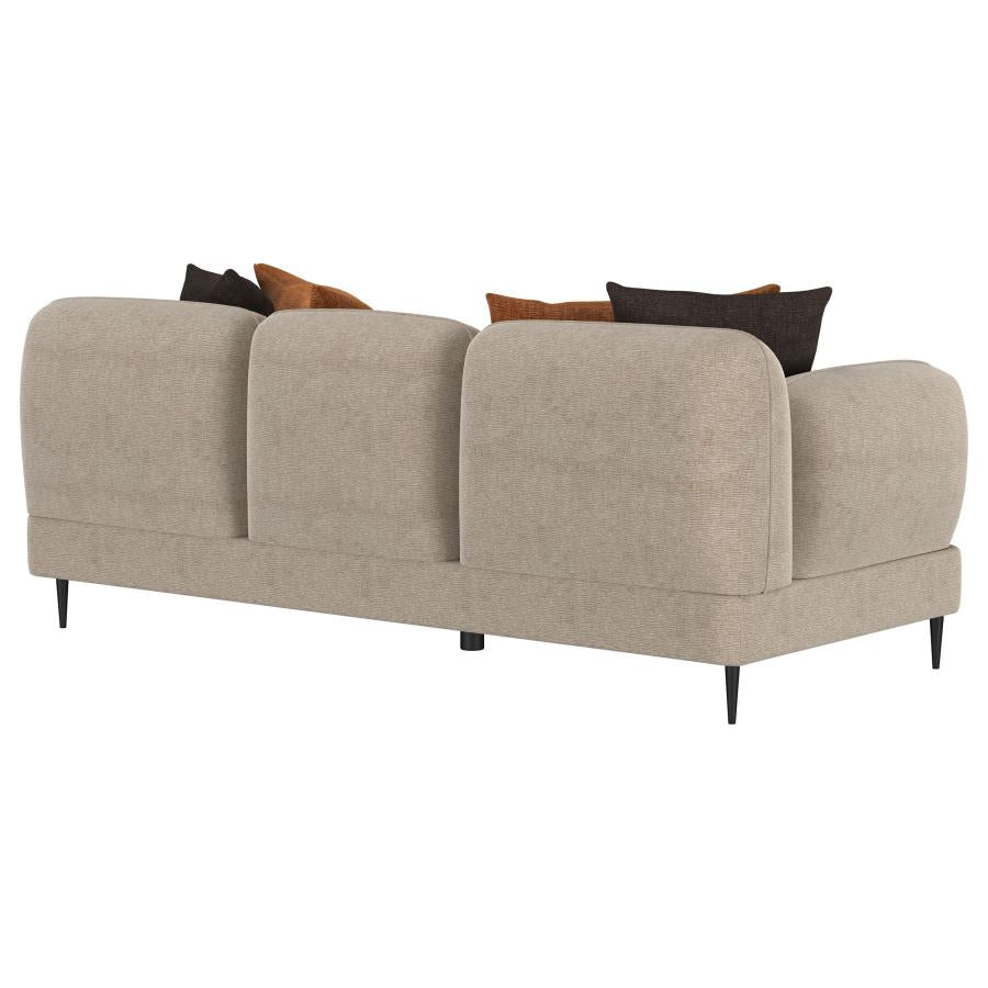 Jade Chenille Upholstered Sculpted Track Arm Sofa Latte-8