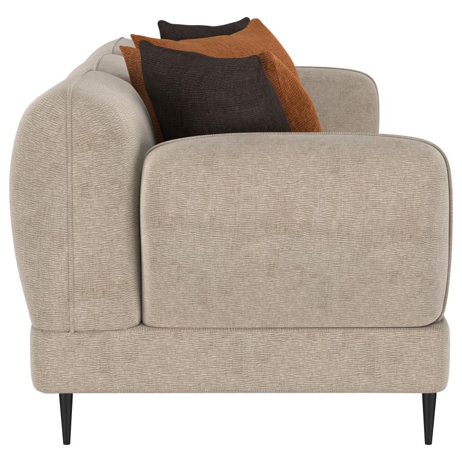 Jade Chenille Upholstered Sculpted Track Arm Sofa Latte-9
