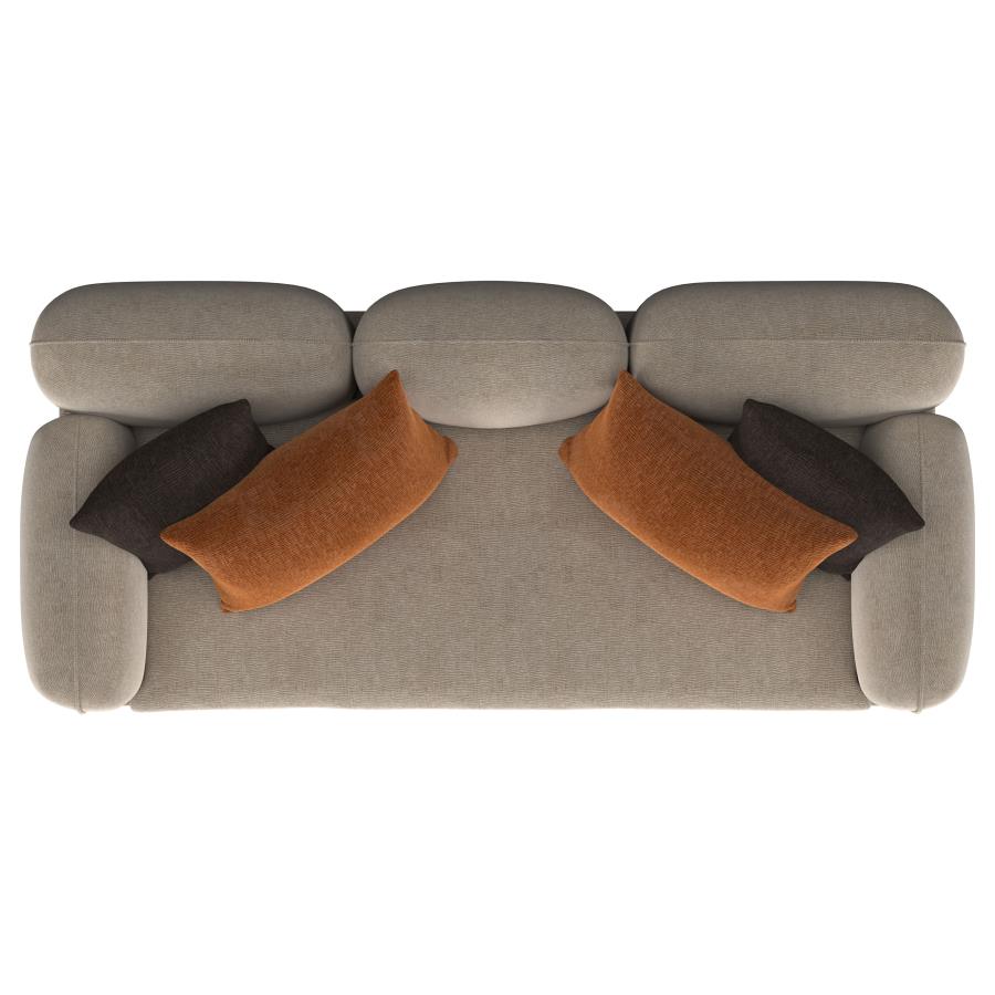 Jade Chenille Upholstered Sculpted Track Arm Sofa Latte-zoom-10