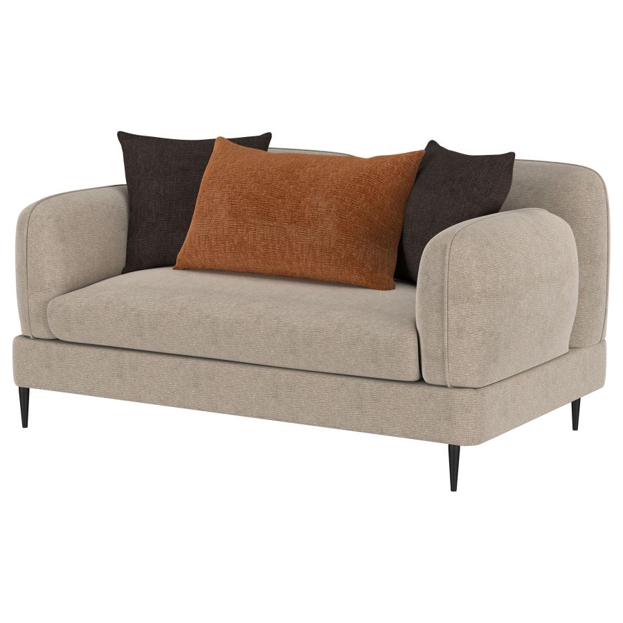 Jade Chenille Upholstered Sculpted Track Arm Loveseat Latte-zoom-4