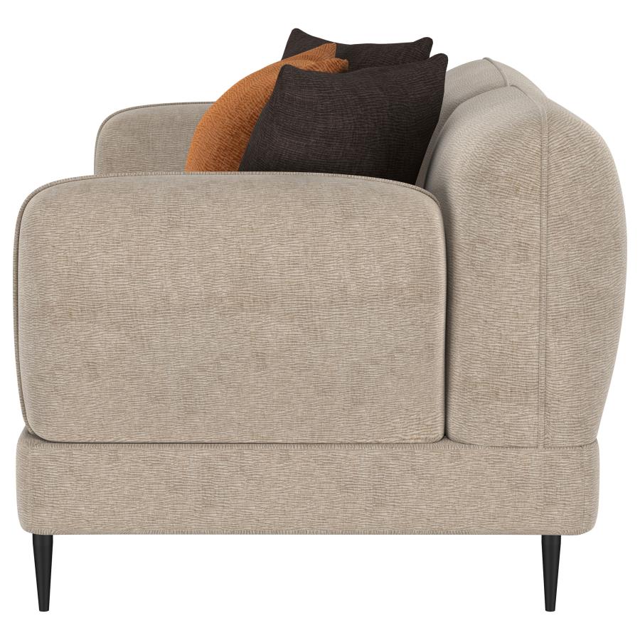 Jade Chenille Upholstered Sculpted Track Arm Loveseat Latte-zoom-5