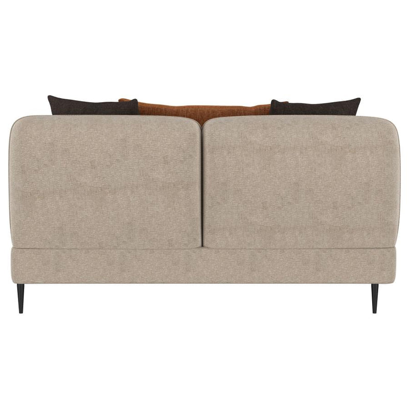 Jade Chenille Upholstered Sculpted Track Arm Loveseat Latte-zoom-