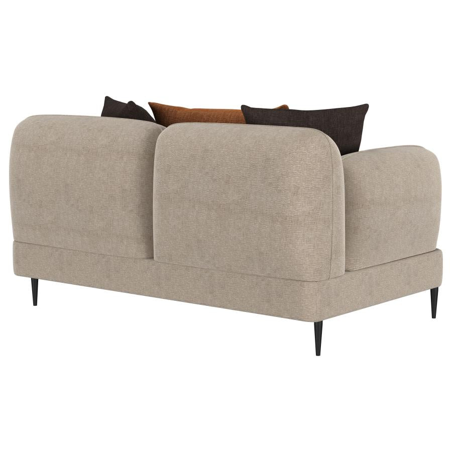 Jade Chenille Upholstered Sculpted Track Arm Loveseat Latte-8