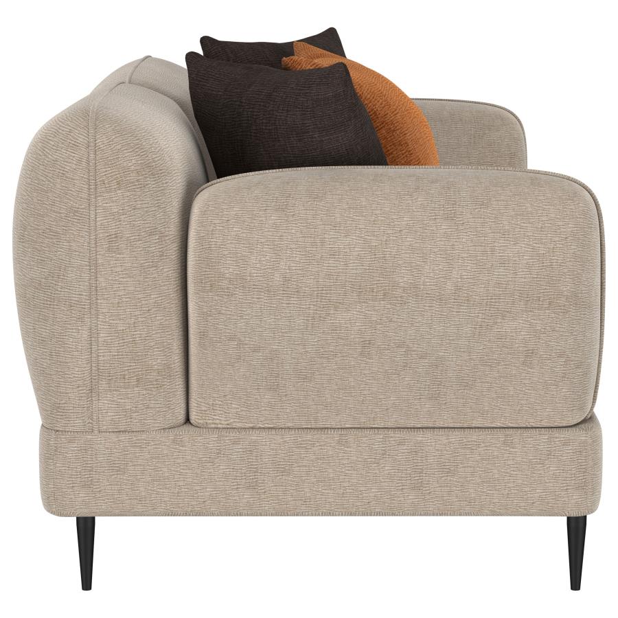 Jade Chenille Upholstered Sculpted Track Arm Loveseat Latte-9
