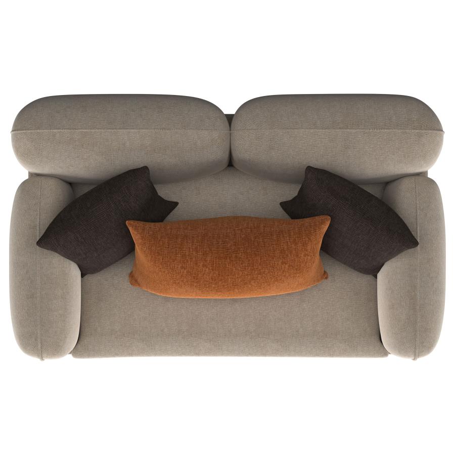 Jade Chenille Upholstered Sculpted Track Arm Loveseat Latte-zoom-10