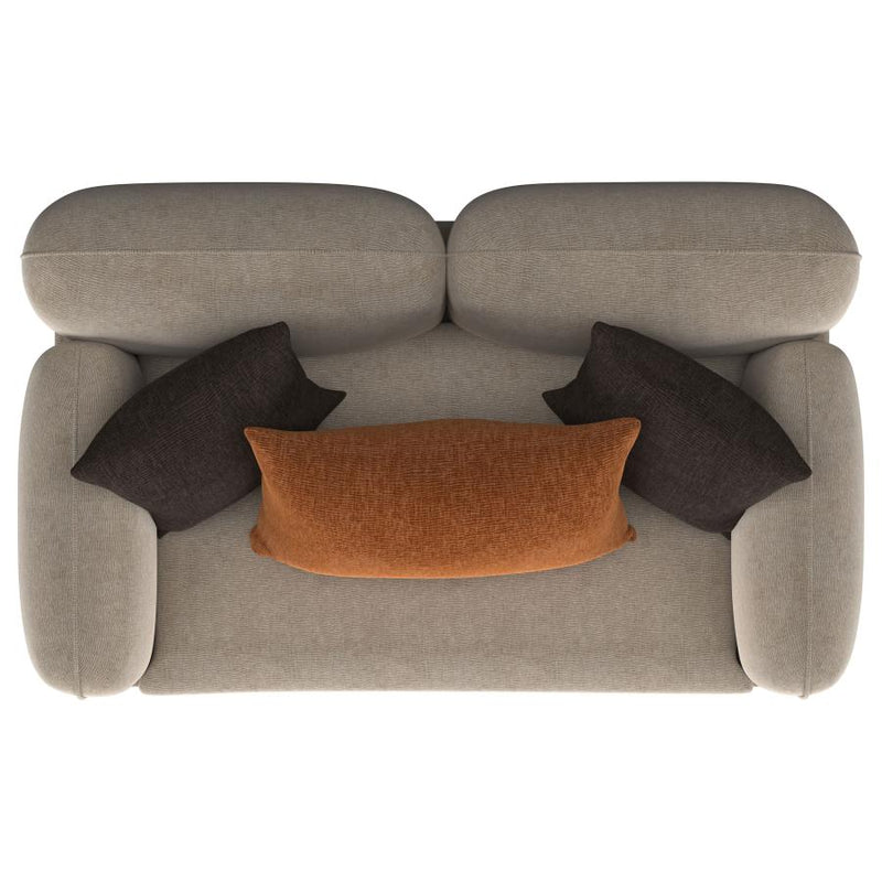 Jade Chenille Upholstered Sculpted Track Arm Loveseat Latte-zoom-