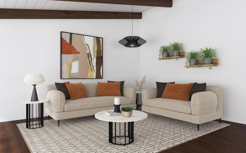 Jade Chenille Upholstered Sculpted Track Arm Loveseat Latte-zoom-