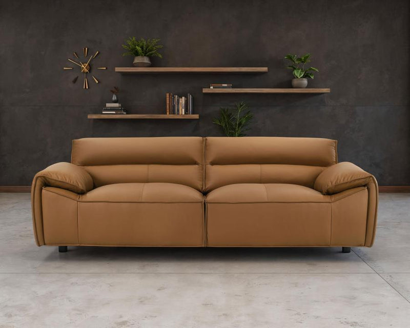 Buxton Top Grain Leather Upholstered Sofa Orange-zoom-