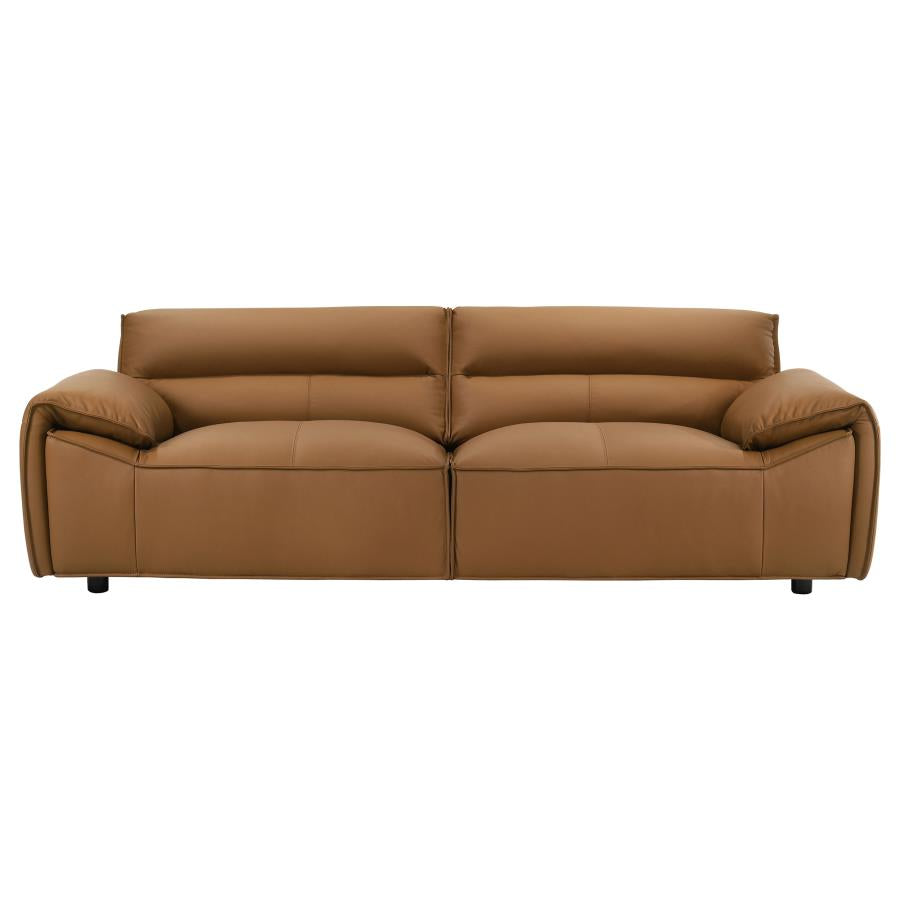 Buxton Top Grain Leather Upholstered Sofa Orange-zoom-3