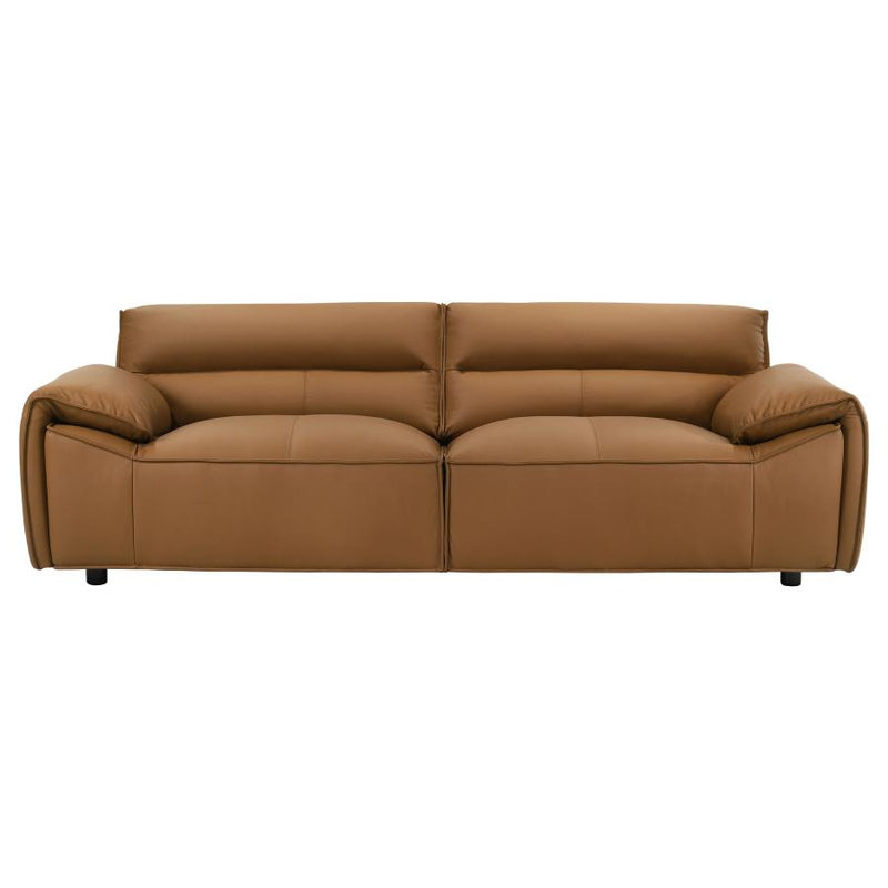 Buxton Top Grain Leather Upholstered Sofa Orange-zoom-