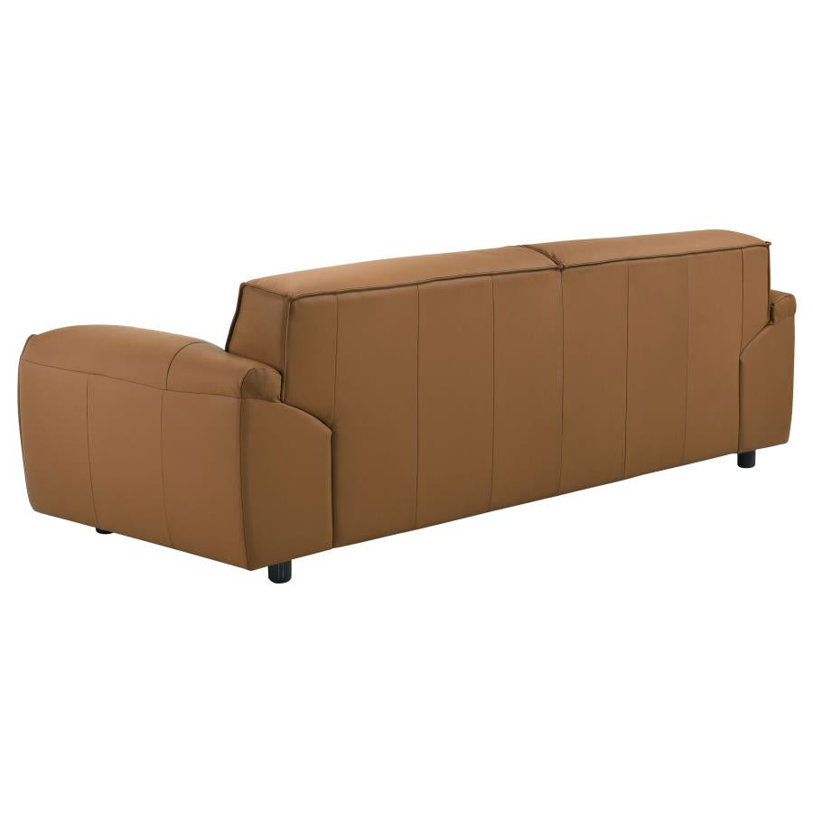 Buxton Top Grain Leather Upholstered Sofa Orange-zoom-6