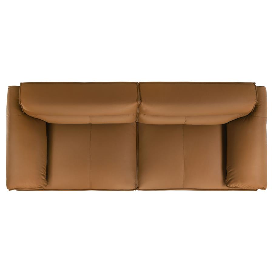 Buxton Top Grain Leather Upholstered Sofa Orange-zoom-10