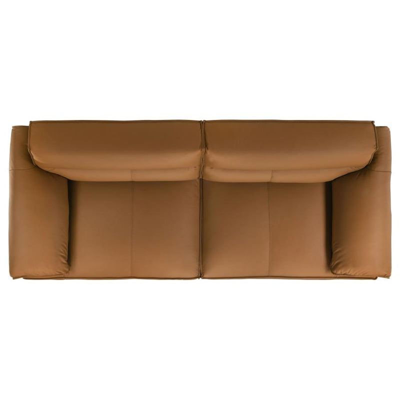 Buxton Top Grain Leather Upholstered Sofa Orange-zoom-