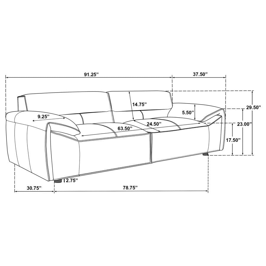Buxton Top Grain Leather Upholstered Sofa Orange-12