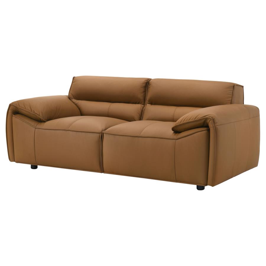 Buxton Top Grain Leather Upholstered Loveseat Orange-zoom-4