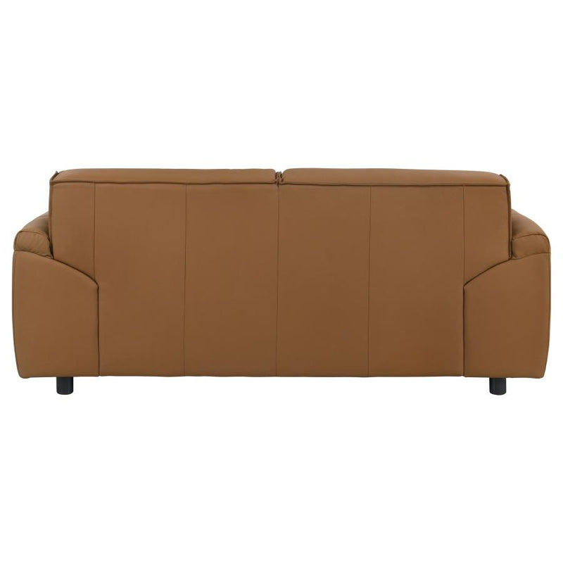 Buxton Top Grain Leather Upholstered Loveseat Orange-zoom-