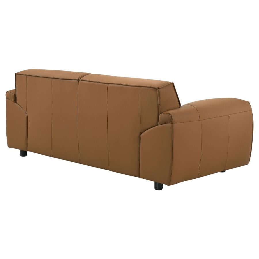 Buxton Top Grain Leather Upholstered Loveseat Orange-8
