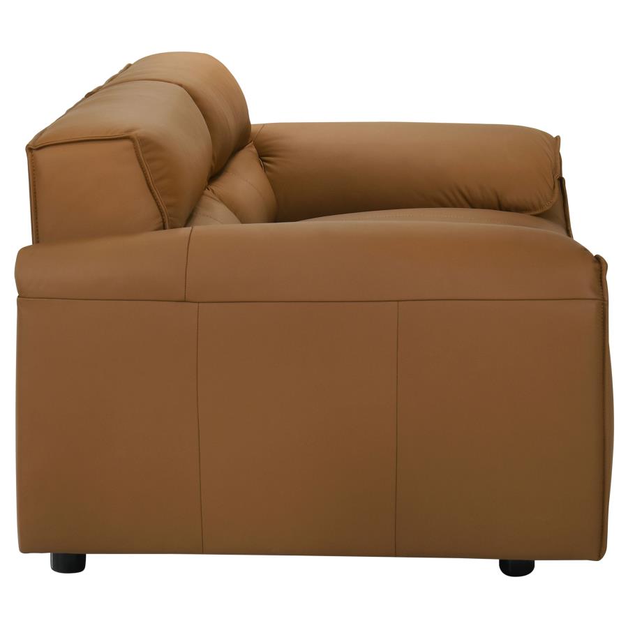 Buxton Top Grain Leather Upholstered Loveseat Orange-zoom-9