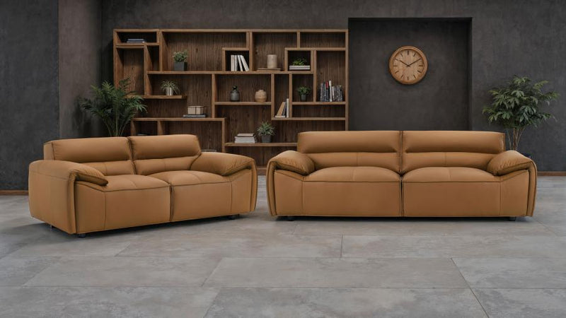 Buxton Top Grain Leather Upholstered Loveseat Orange-zoom-